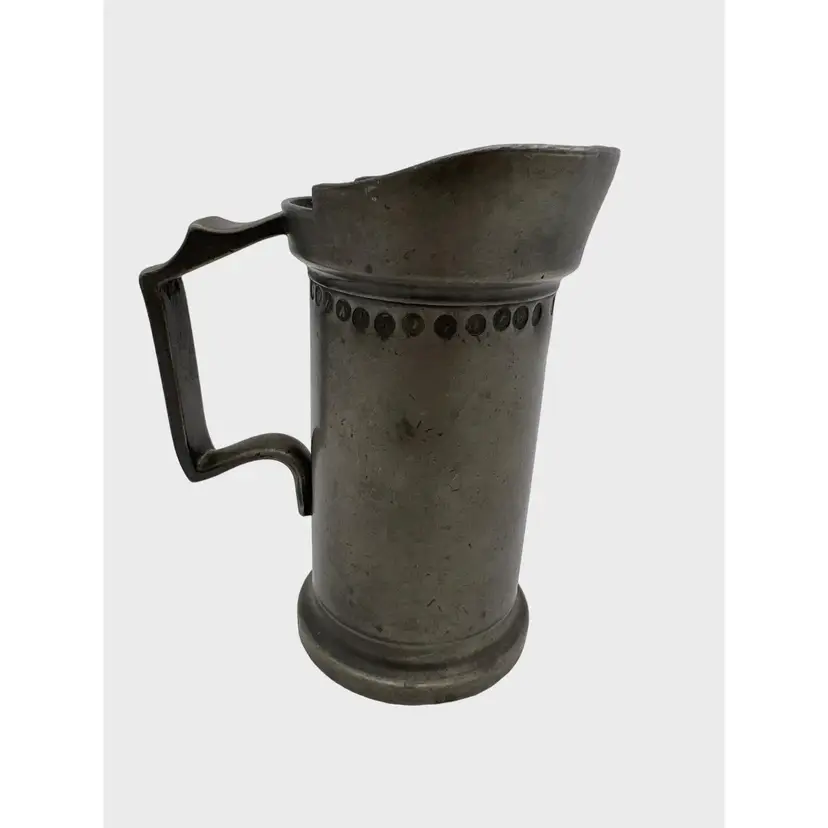 Antique Dutch Pewter 2 Deciliter Measuring Cup / Pitcher A Reynders TE Delft 5"