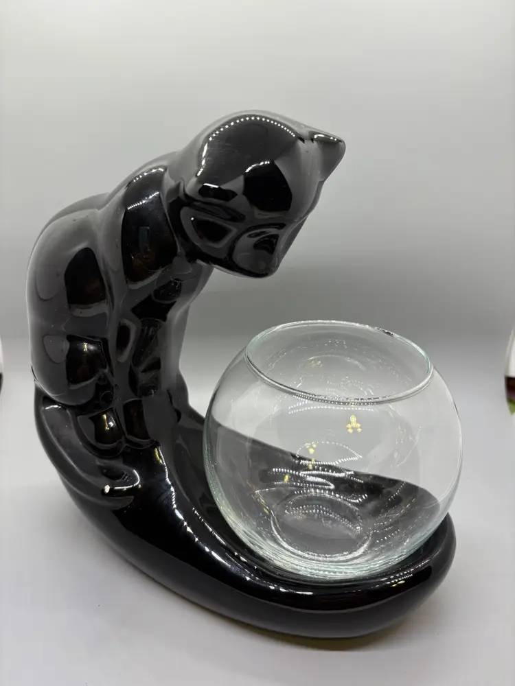 06 Black Cat With Fish Bowl