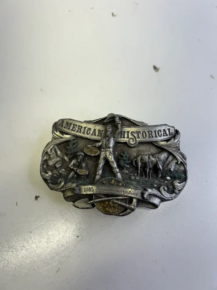 Vintage Siskiyou Limited Edition Pewter Belt Buckle American Historical Gold Rush 1984