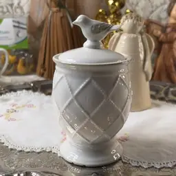 Beige Bird Jar