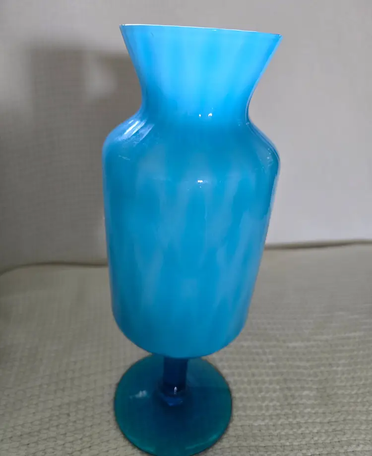 Vintage Art Glass Two-Tone Opaline Vase