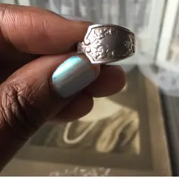 Antique Sterling Silver Spoon Pinky Ring - Size 5