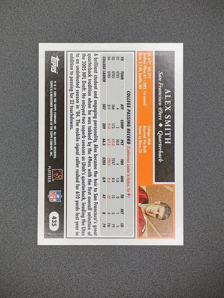 Alex Smith 2005 Topps Rookie San Francisco 49ers #435