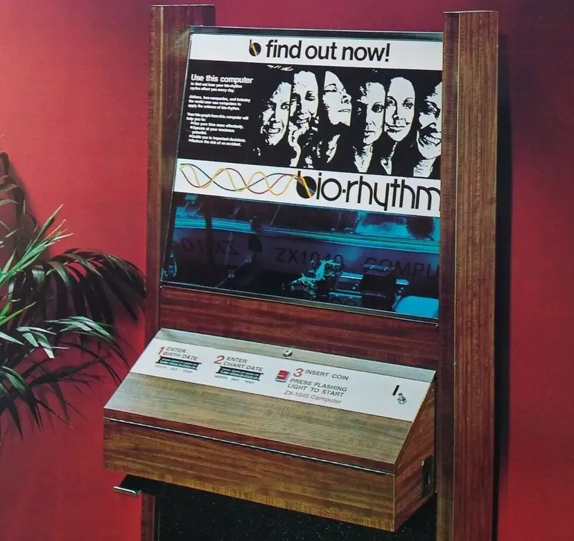 Bio-Rhythm Prediction FLYER ZX 1040 Bio Computer Astrology Fortune Teller 1977