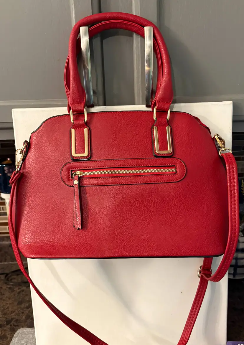 Red Shoulder Strap Bag  15" x10" x 5.5" Beautiful Red  # 2761