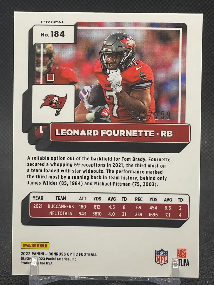 2022 Panini Optic - Leonard Fournette #184 Aqua Prizm /299