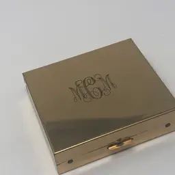 MCM Monogram Brass Mirrored Compact/Pill Box