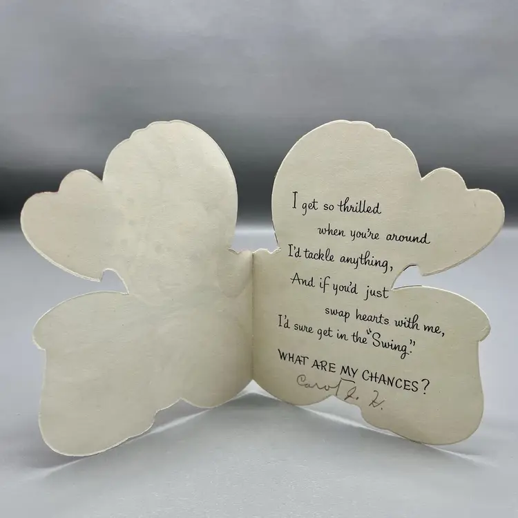 Vintage Valentine Card Die Cut Hearts Football Player Rosy Cheek Boy Whitman 5"