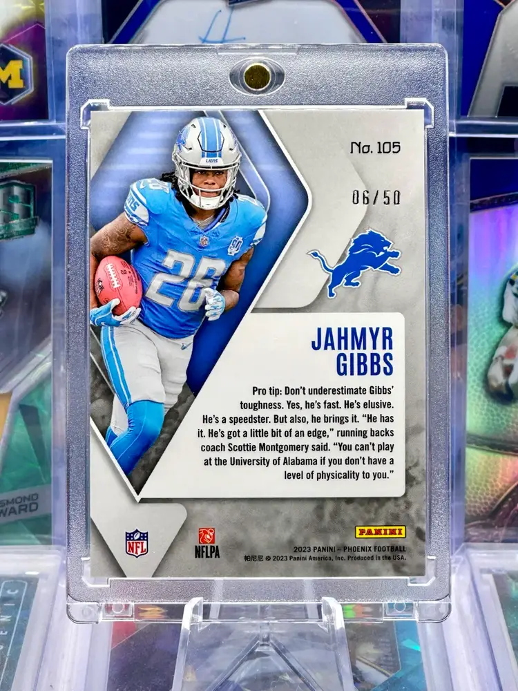 Jahmyr Gibbs 2023 Phoenix Rookie Numbered RC /50 Cracked Fire & Ice Prizm Detroit Lions