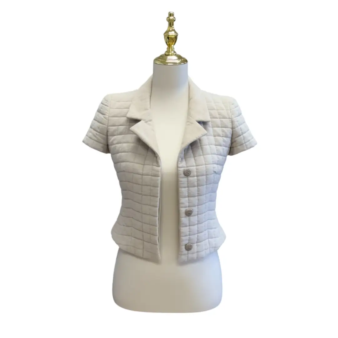 Chanel Quilted Short Sleeve Jacket Sz 36