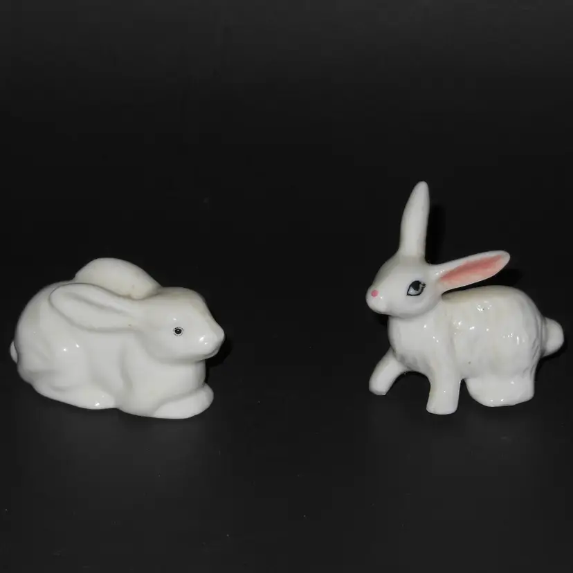 Vintage 2, Fine White Porcelain, Bone China Bunny Rabbit Figurines! Easter is coming!
