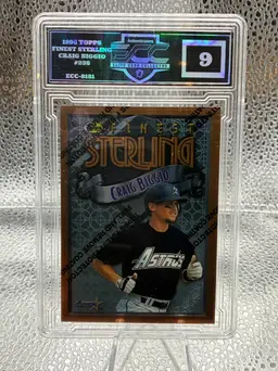 1996 Craig Biggio Topps Finest Sterling Baseball #238 Houston Astros ECC 9