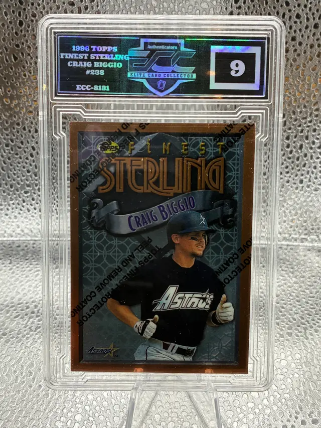 1996 Craig Biggio Topps Finest Sterling Baseball #238 Houston Astros ECC 9