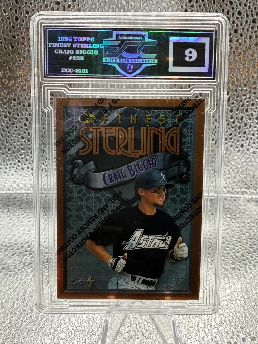 1996 Craig Biggio Topps Finest Sterling Baseball #238 Houston Astros ECC 9
