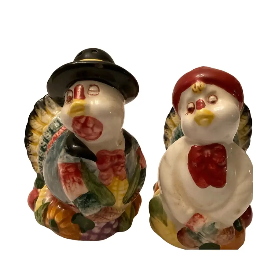 Vintage Anthropomorphic Turkey Salt And Pepper Shakers