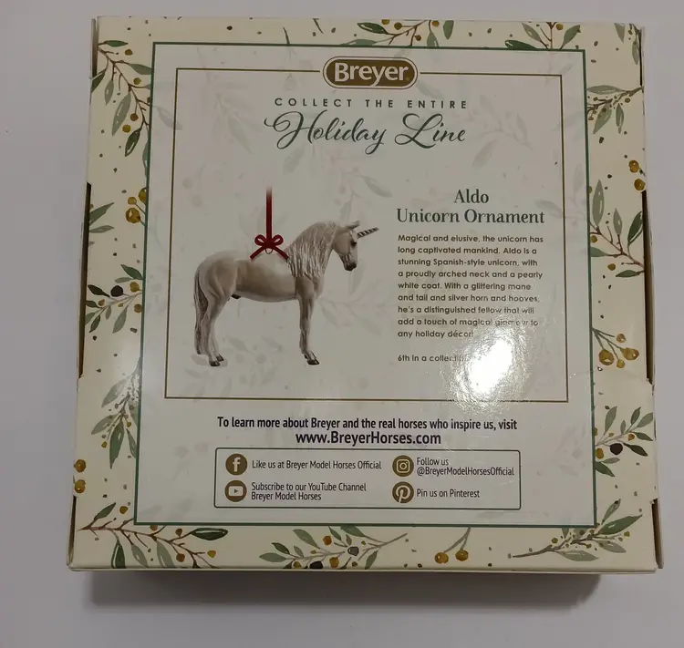 Magical Breyer Unicorn Ornament "Aldo"