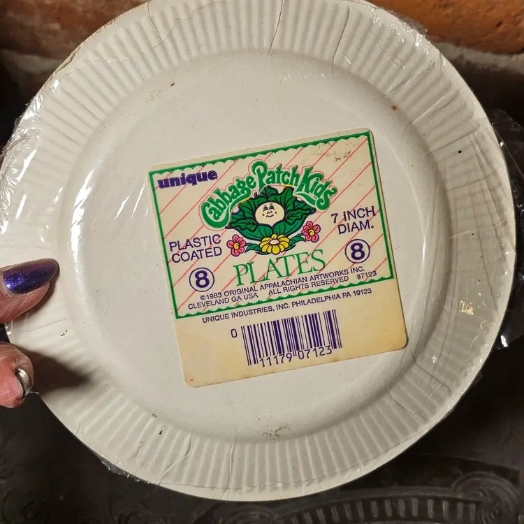 Vintage NOS 1983 Cabbage Patch Kids Birthday Party Paper Plates Unique Industries + Opened Lot