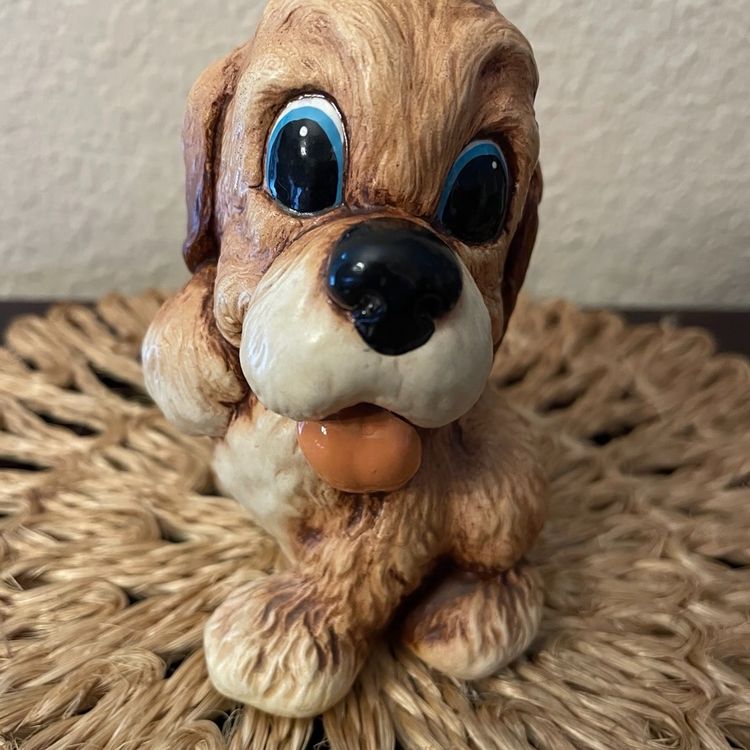 #01 Vintage Ceramic Puppy Named "Joey"from The Tinker Ware Collection By Moorcraft England