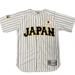 New$125 Shohei Ohtani Japan Samurai White Pinstripe Baseball Jersey Men’s L