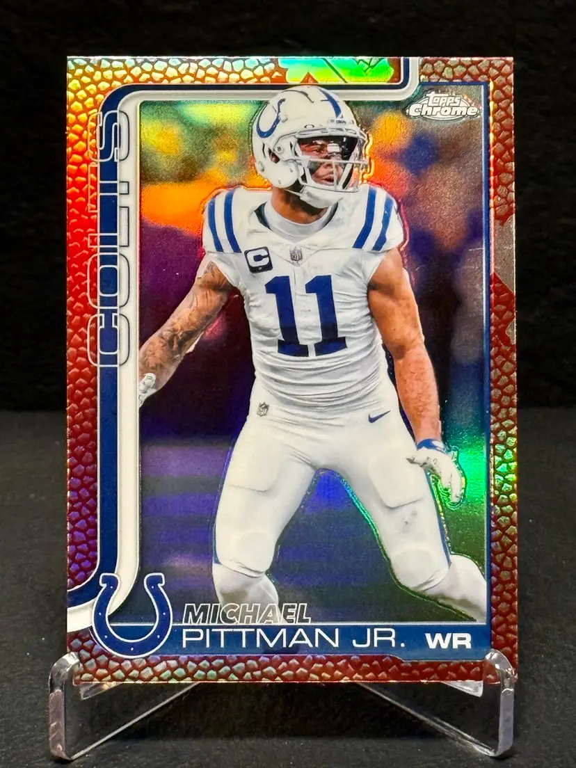Michael Pittman Jr. 2025 Topps Chrome #126 Pigskin Insert Indianapolis Colts