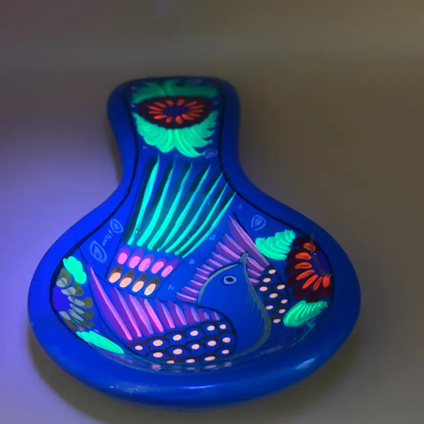 Sparkling Bird Spoon Rest Or Wall Hanging from Mexico.  HandPainted