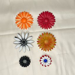 01 - Choice Of One - Enamel Flower Brooch - Starting Bid $8
