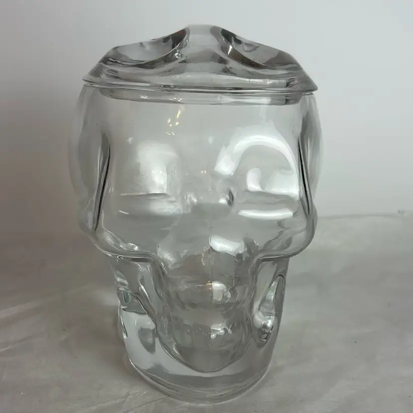 Skull Glass Halloween Candy Jar