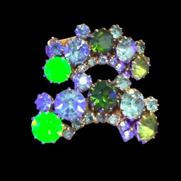 Signed Karu Arke Vintage Clip Earrings, UV Reactive