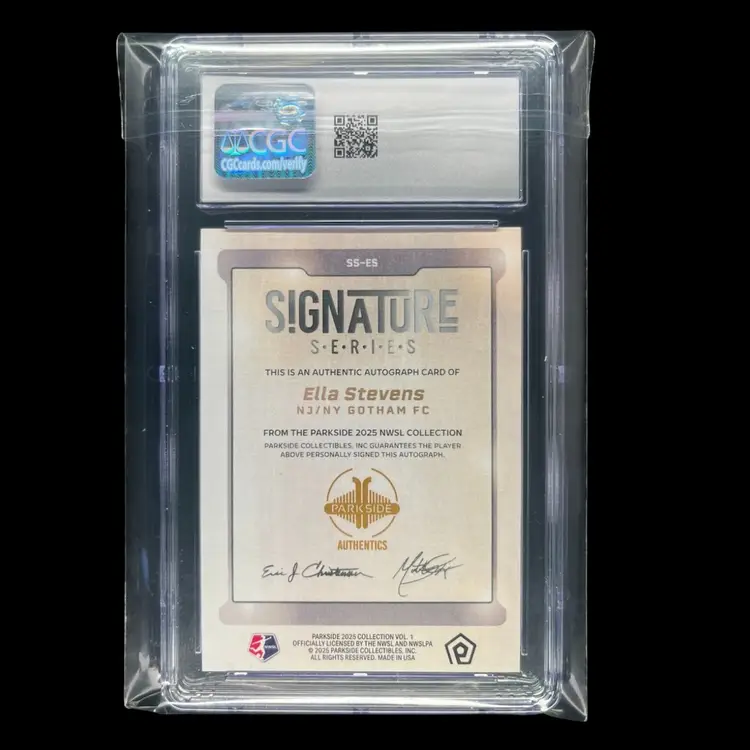 Ella Stevens 2025 Parkside NWSL Signature Series Autograph Orange /25 CGC 10 W/10 Auto Soccer Card