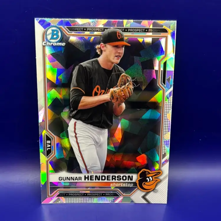 Gunnar Henderson 2021 Bowman Chrome Prospect Atomic Refractor Baltimore Orioles
