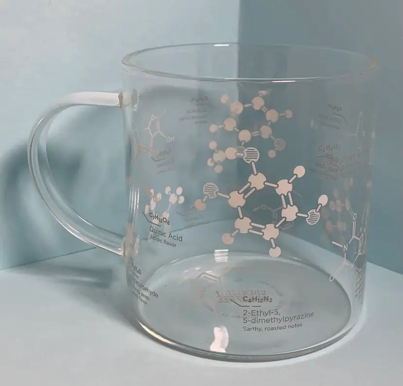 Chemistry Of Coffee Clear Glass Mug 12ounces