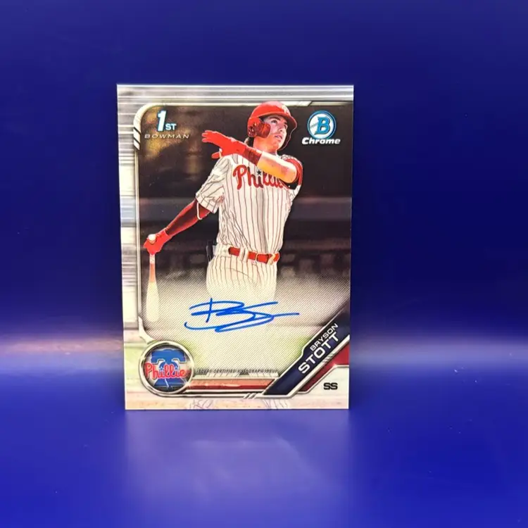Bryson Stott 2019 Bowman Chrome Draft First Bowman Autograph Philadelphia Phillies