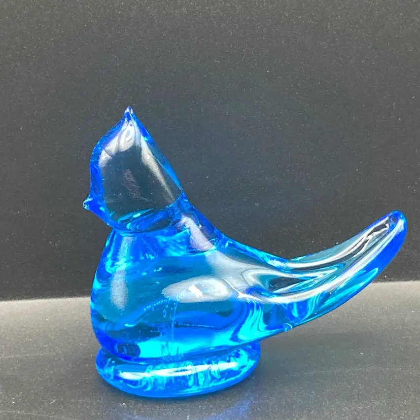 Vintage 1989 Ron Ray Blue Jay Paperweight! Signed! 3 1/4” Tall 3 3/4” Long!