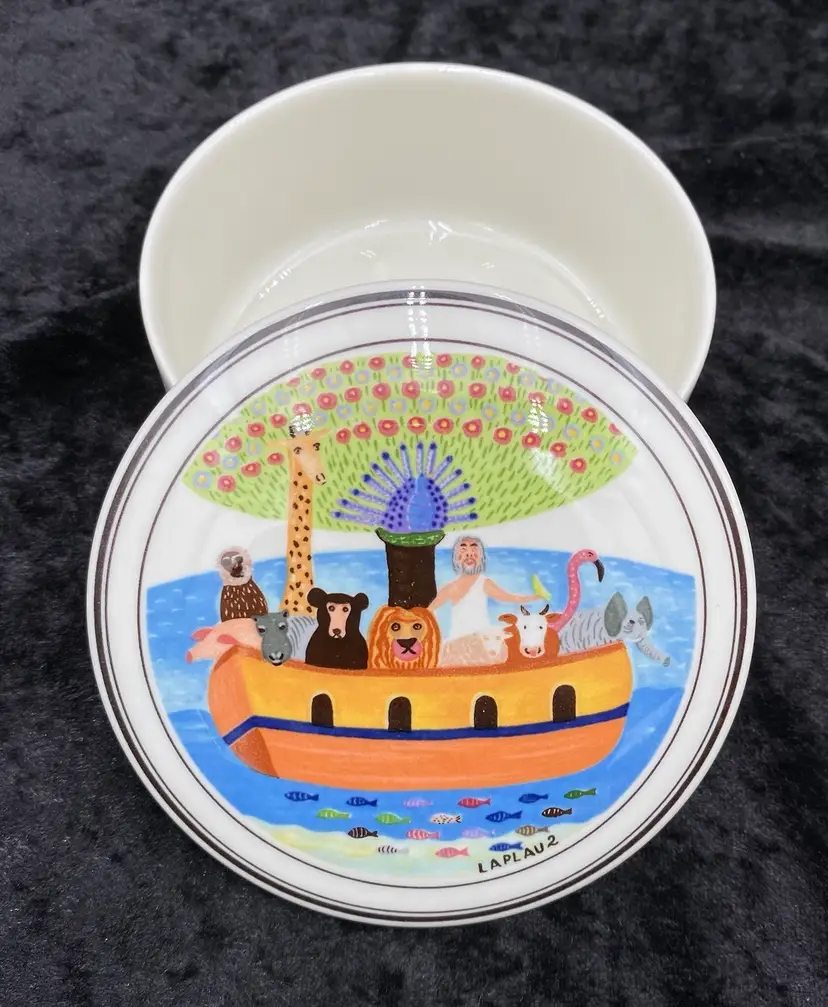 Villeroy & Boch Porcelain Design Naif Candy, Trinket Box with Lid, Noah's Ark