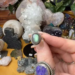 Labradorite Ring Adjustable 925 6.25-9.25 30e