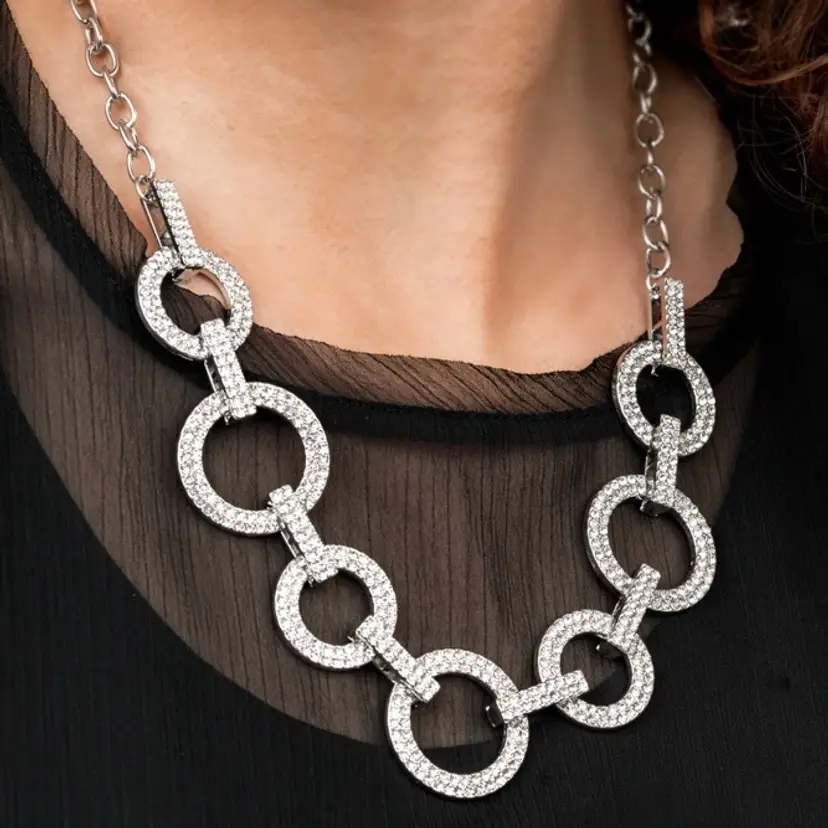 Glam Circle Link Statement Necklace