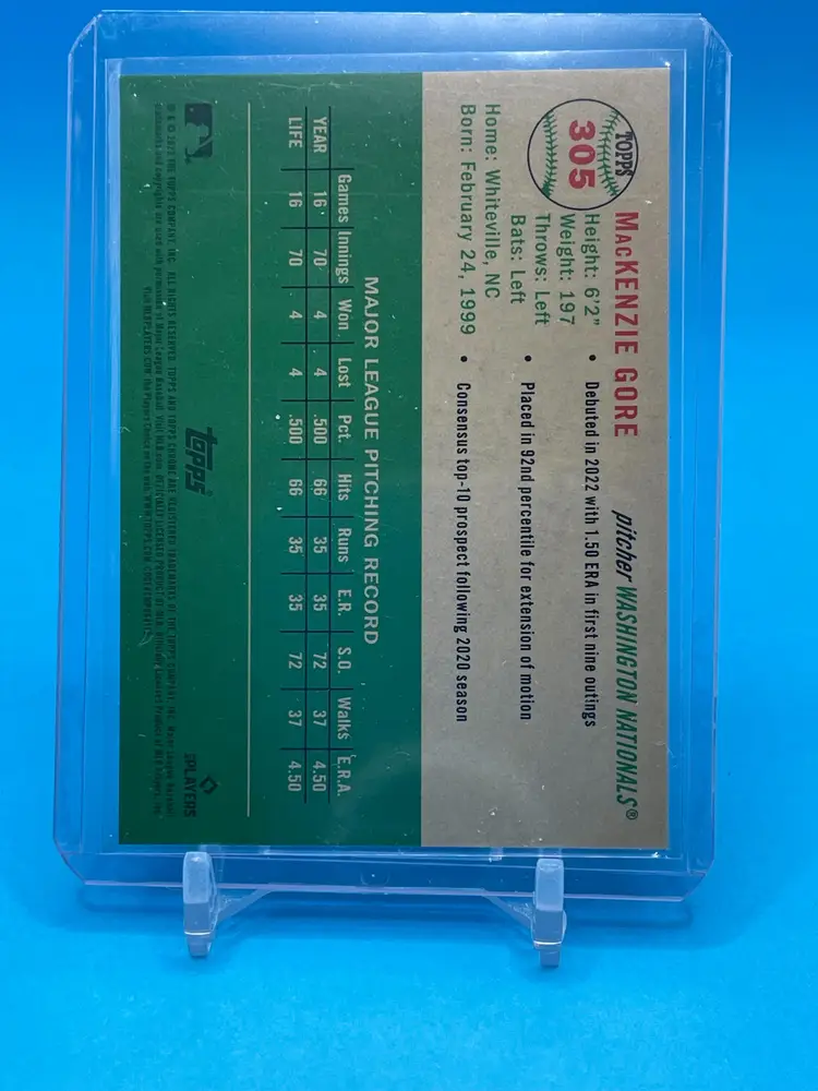 2023 Topps Chrome Platinum Anniversary Toile Cream Fuchsia Lava Refractors Parallel MacKenzie Gore #/100 Washington Nationals