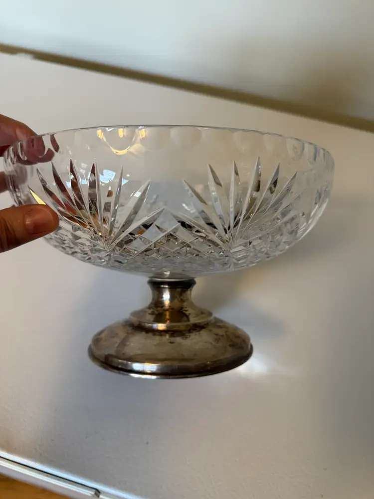 Crystal Bowl With Sterling Silver Base