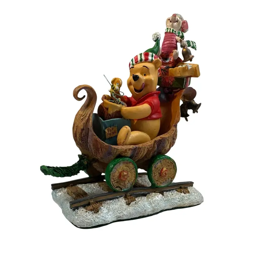 Disney TIgger Holiday Train Engine Danbury Mint Pooh Piglet Christmas Vintage READ