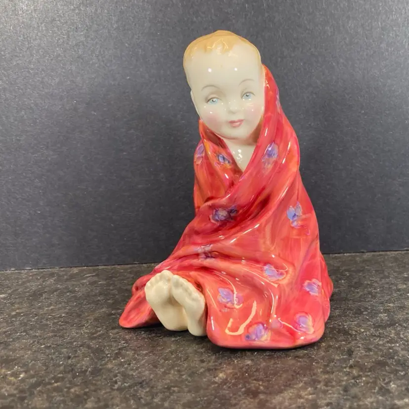 Royal Doulton Figurine This Little Pig H.N. 1793- Baby Wrapped in Red Blanket