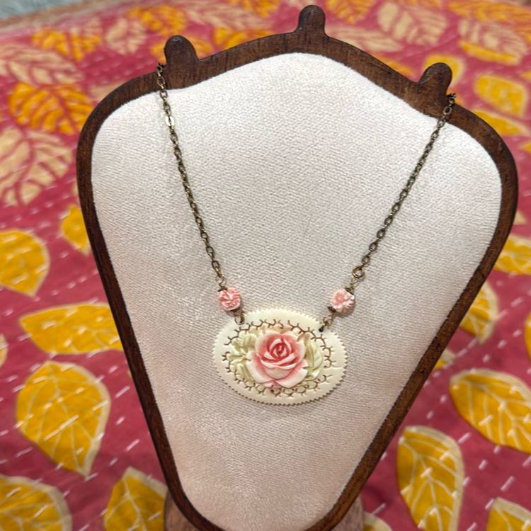 Celluloid Rose Gold-Tone Necklace