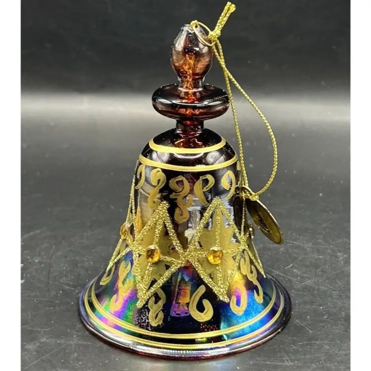 Katherine’s Collection Silver Lake Iridescent  Jeweled Crystal Bell Ornament