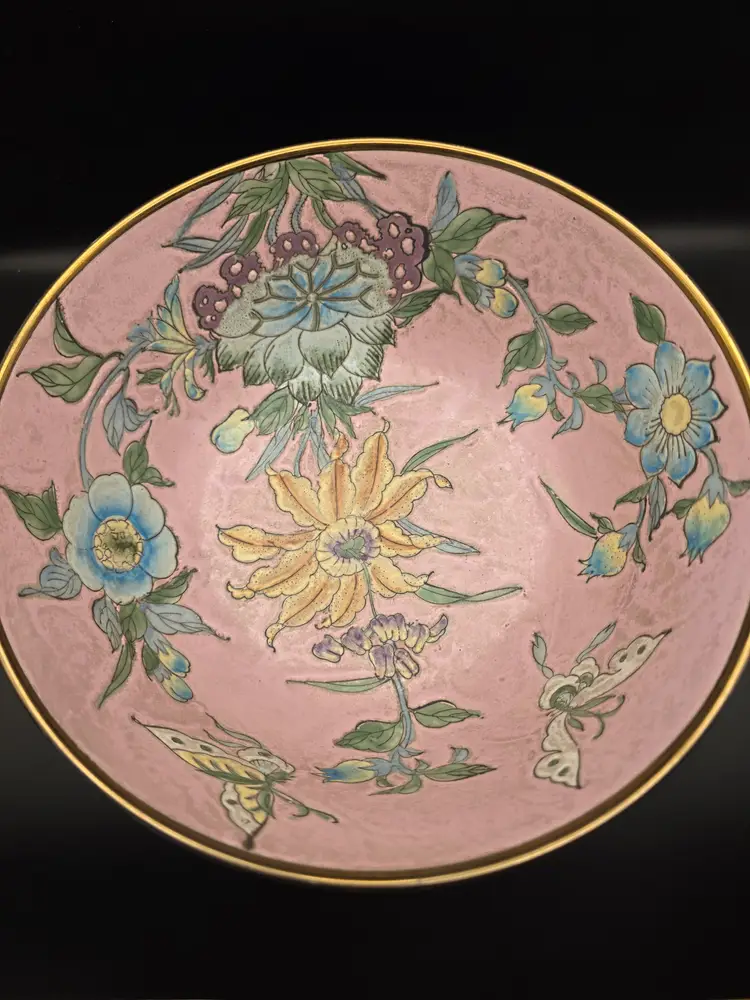 Pink Decorative Bowl Large Heavy