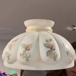 Milk Glass Hand Painted Lamp Shade 10