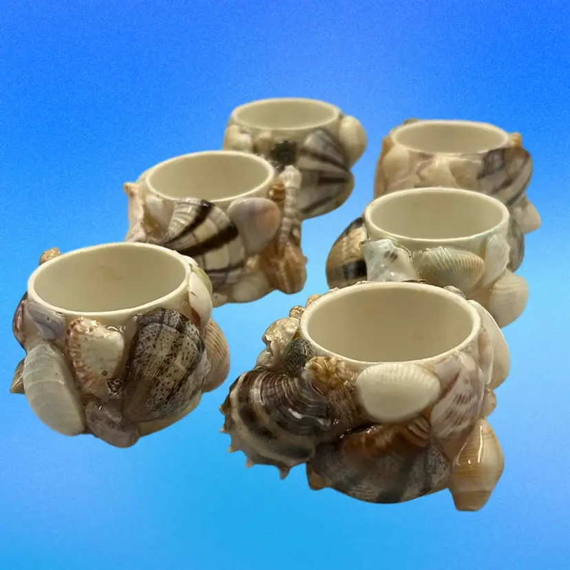 Real Sea Shell 🐚 Napkin Rings Set Of 6