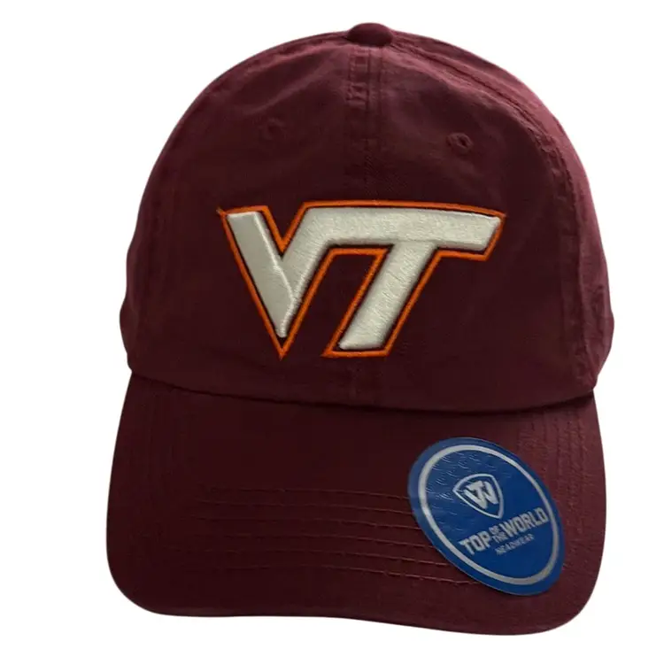 New$40 Virginia Tech Hoakies Top Of The World Buckle Strapback Dad Hat Cap  NCAA