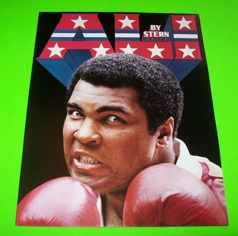 Muhammad ALI Pinball Flyer 1980 Original Brochure Boxing Sports Fold-Out Vintage