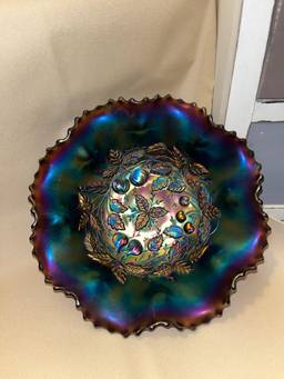 Vintage Gorgeous Northwood Carnival Glass Bowl