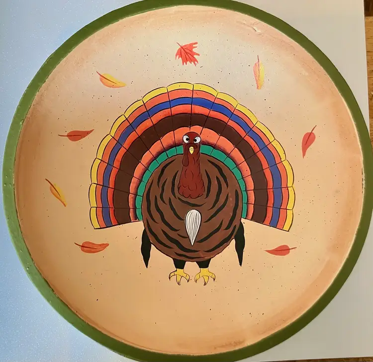 Painted Turkey Wooden Bowl