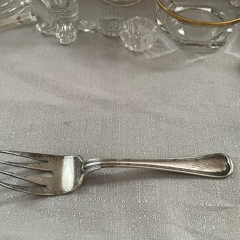 Heavy Sterling Serving Fork Monogrammed 3 Oz